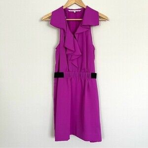 RACHEL Rachel Roy Bright Fuchsia Sleeveless Ruffle Dress, Sz 2 NWOT